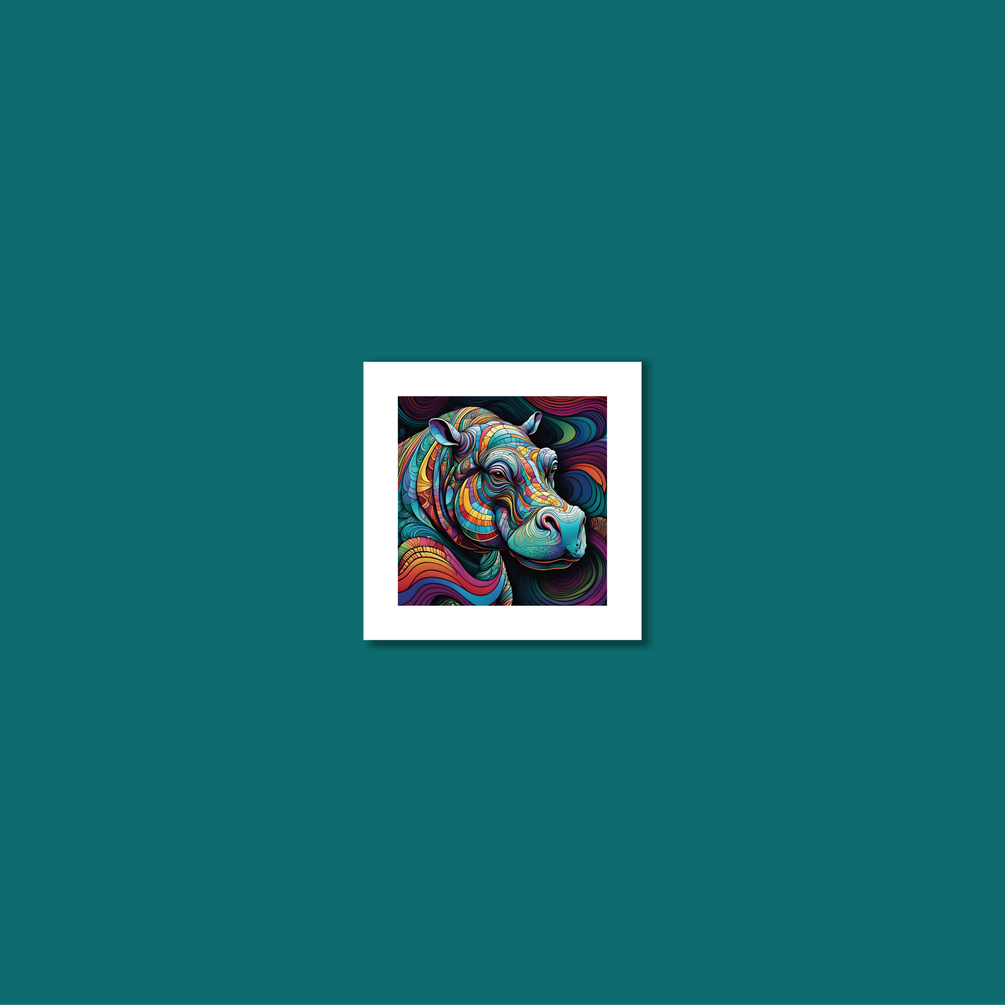 ABSTRACT HIPPO **UNFRAMED ART PRINT**