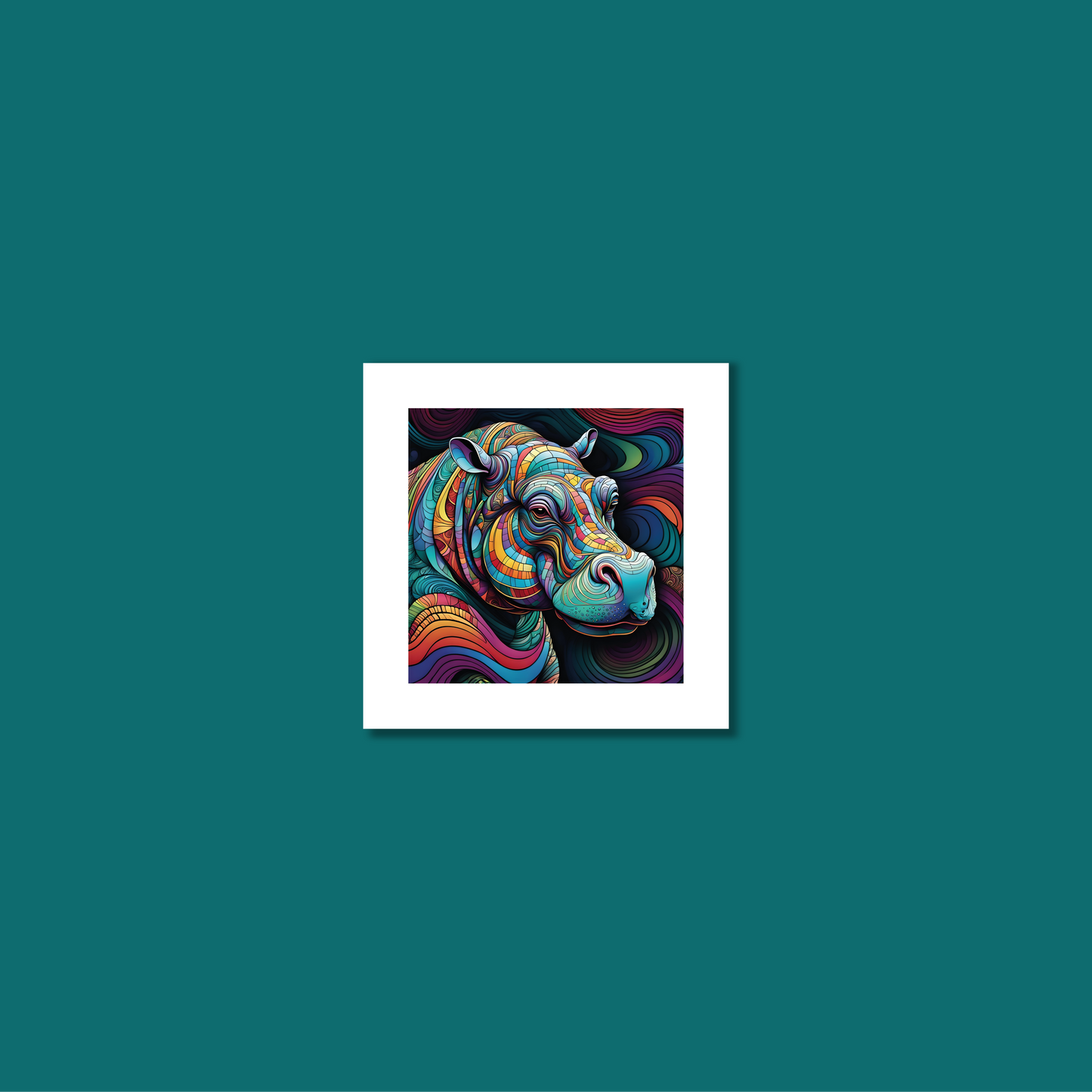 ABSTRACT HIPPO **UNFRAMED ART PRINT**