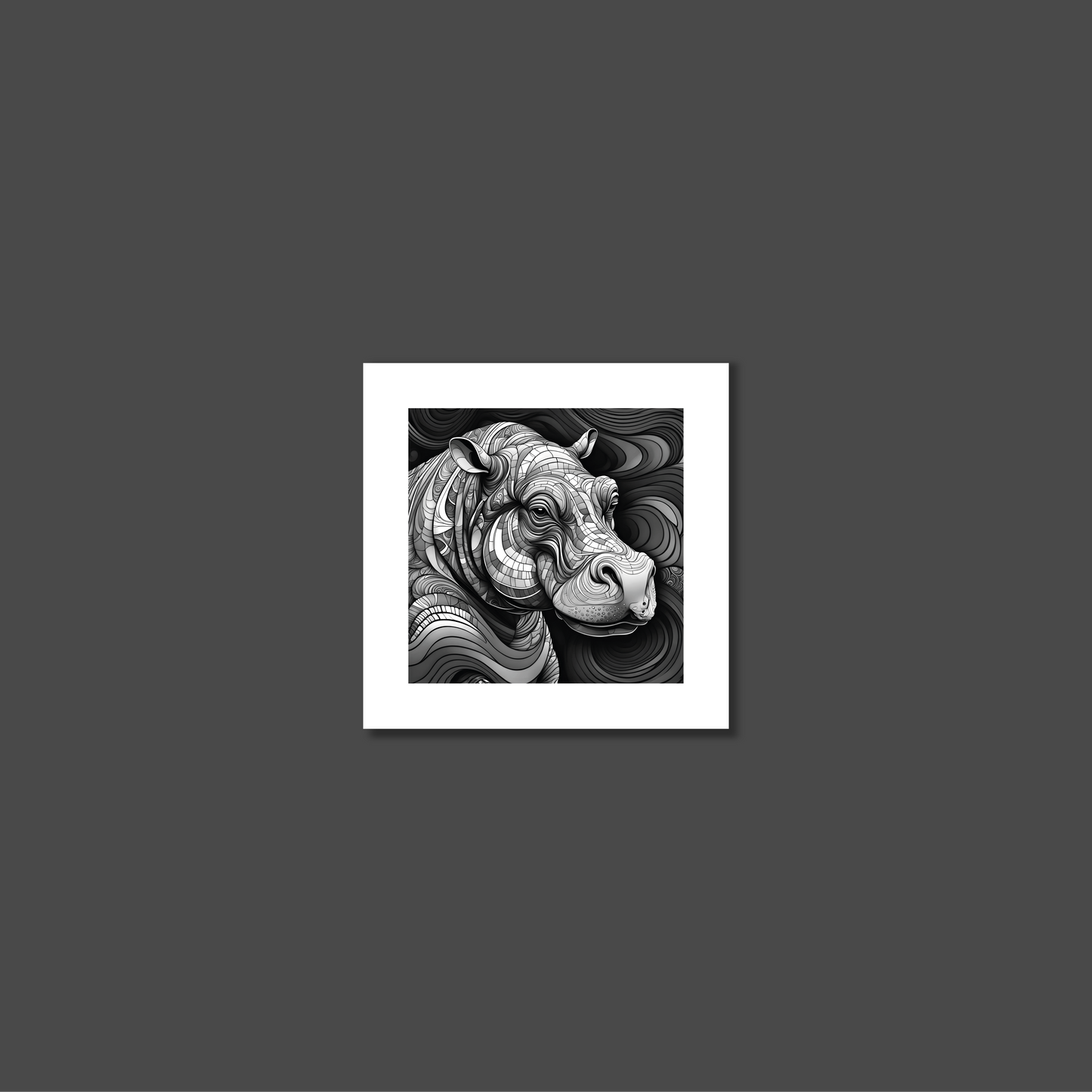 ABSTRACT HIPPO **UNFRAMED ART PRINT**