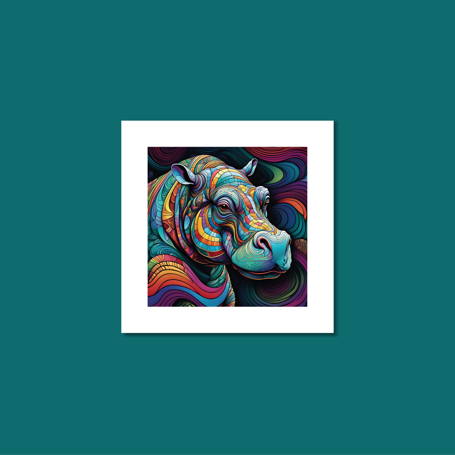 ABSTRACT HIPPO **UNFRAMED ART PRINT**