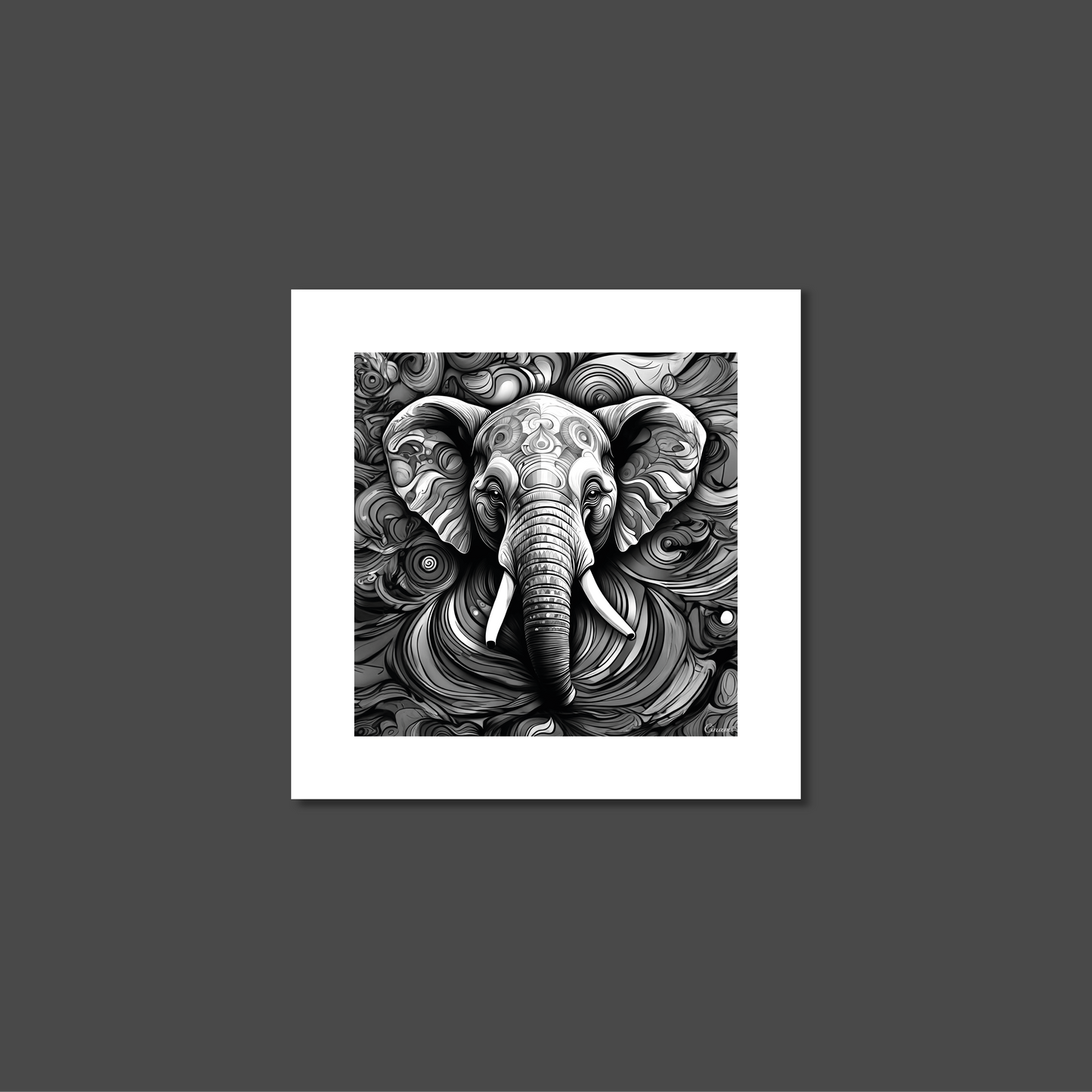 ABSTRACT ELEPHANT **UNFRAMED ART PRINT**