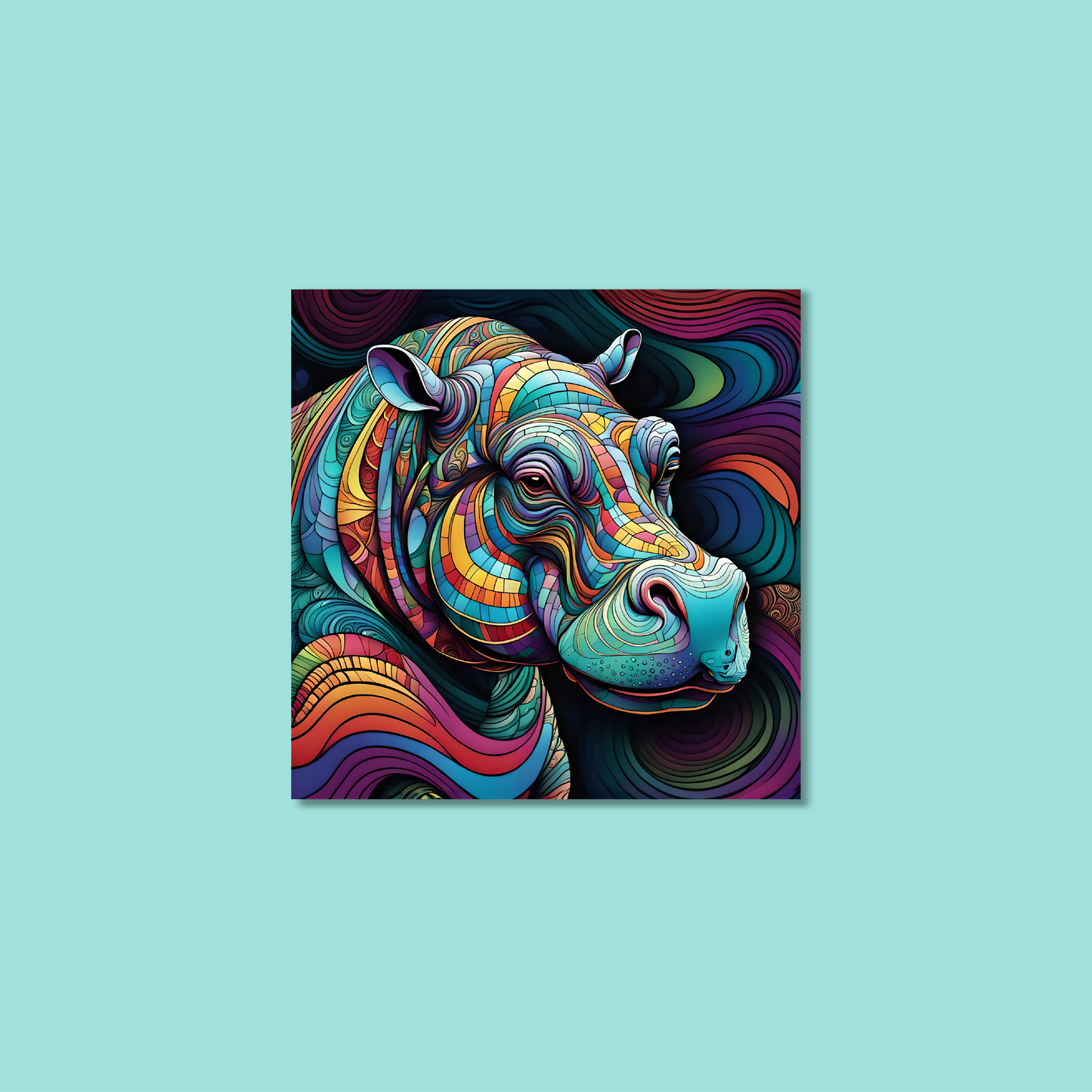 ABSTRACT HIPPO **UNFRAMED ART PRINT**