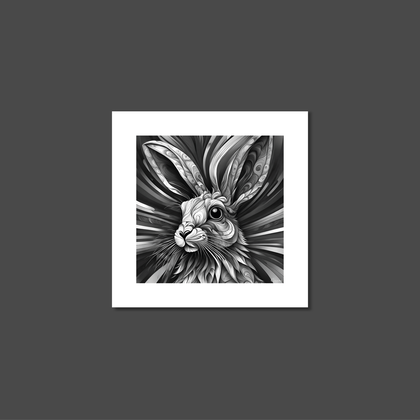 ABSTRACT RABBIT **UNFRAMED ART PRINT**
