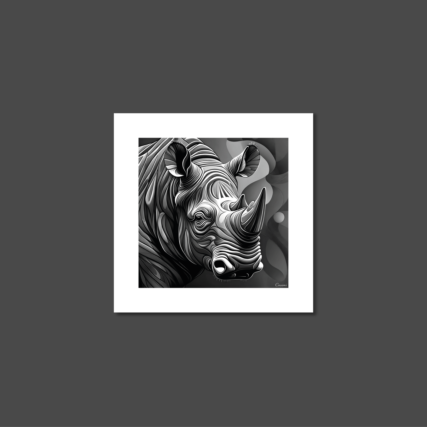 ABSTRACT RHINO **UNFRAMED ART PRINT**