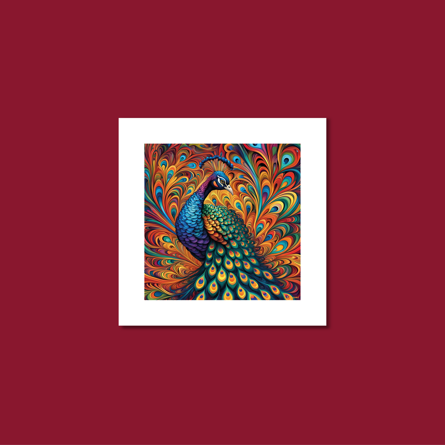 ABSTRACT PEACOCK **UNFRAMED ART PRINT**