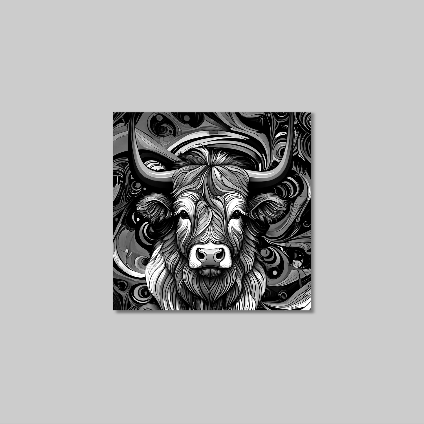 ABSTRACT HIGHLAND CATTLE **UNFRAMED ART PRINT**
