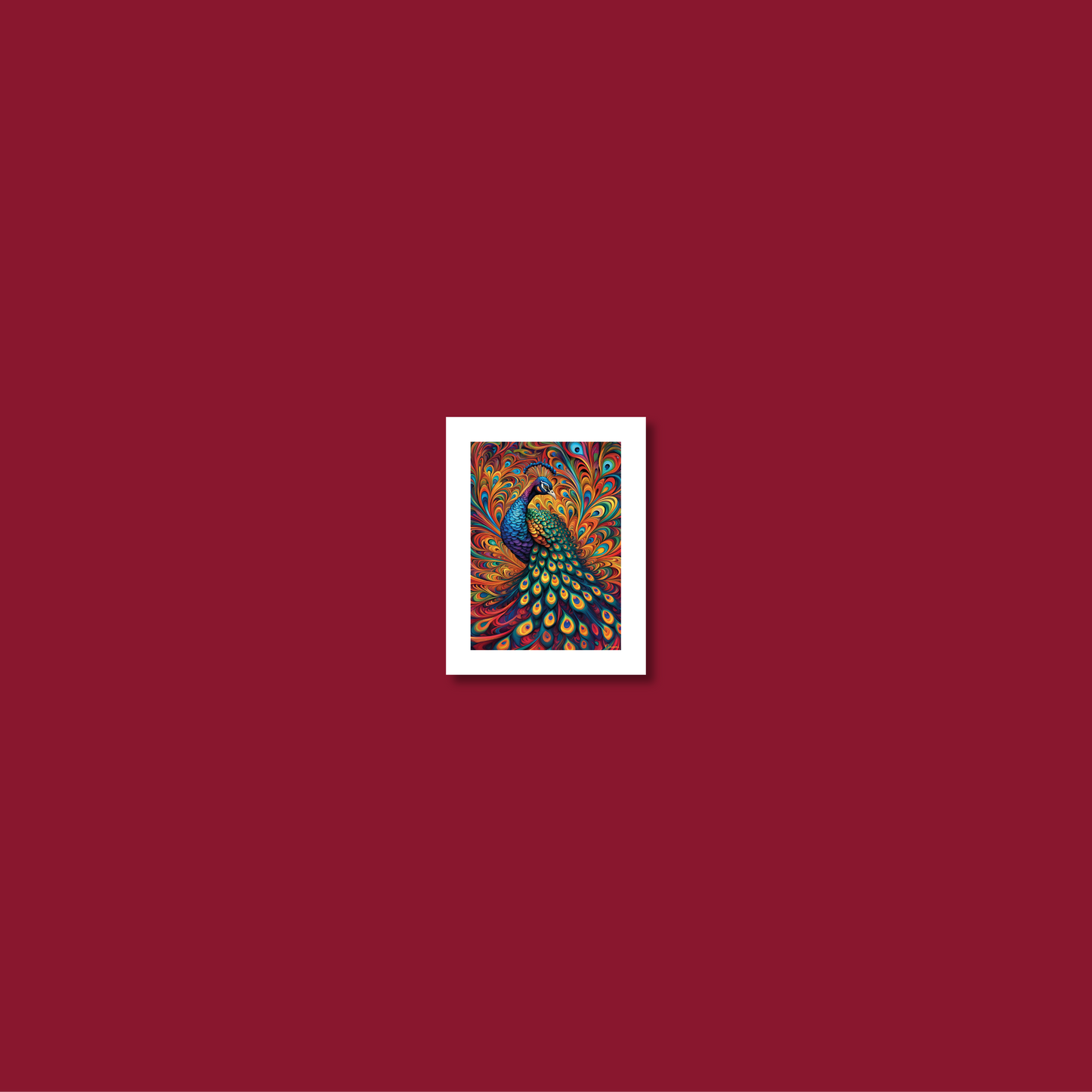 ABSTRACT PEACOCK **UNFRAMED ART PRINT**