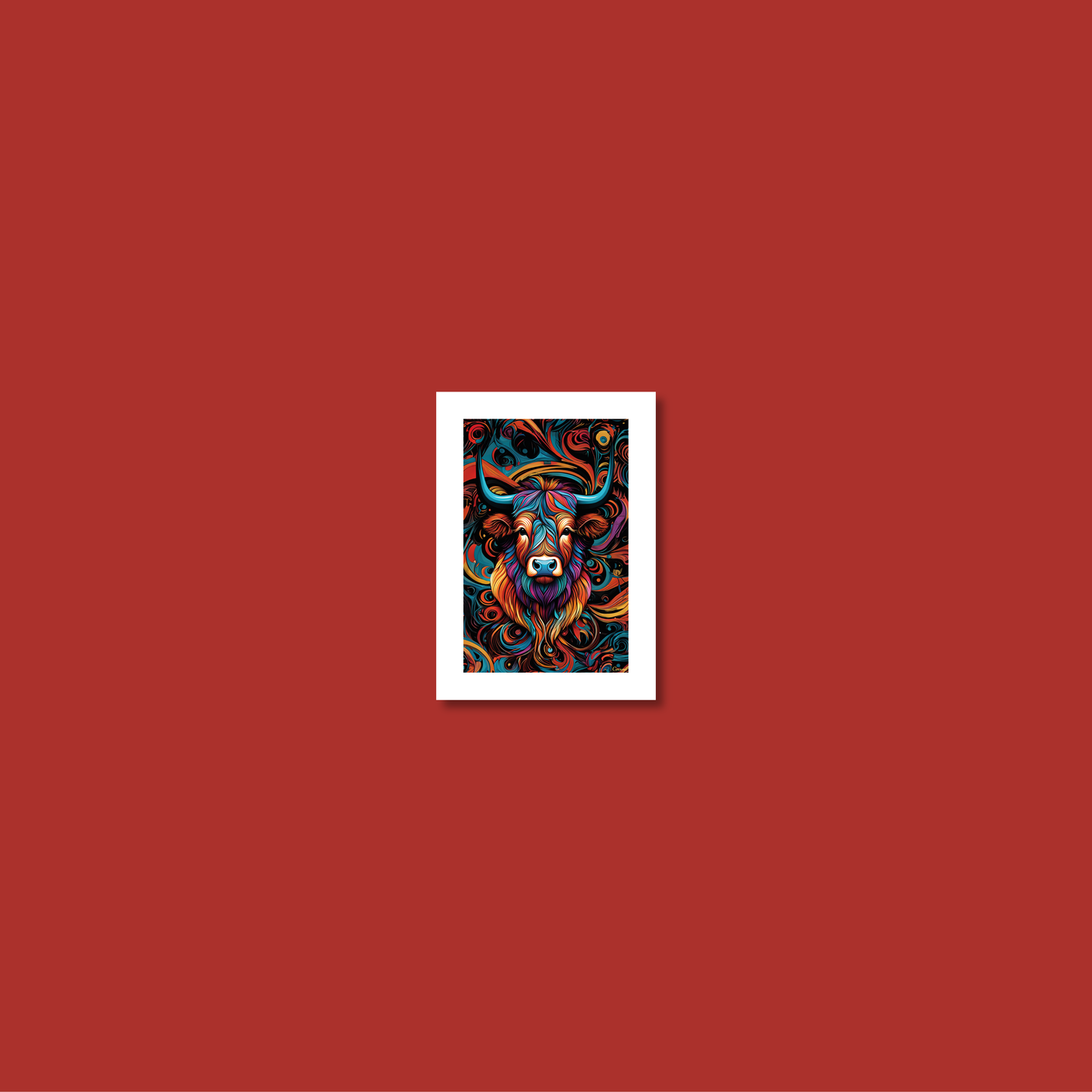 ABSTRACT HIGHLAND CATTLE **UNFRAMED ART PRINT**