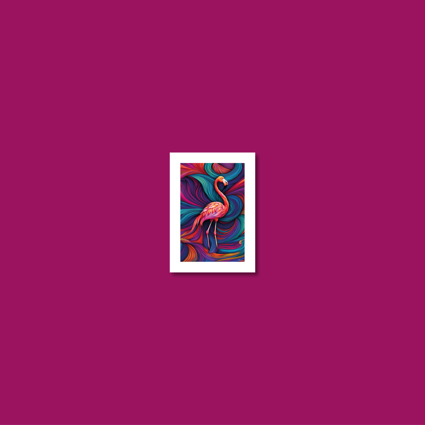 ABSTRACT FLAMINGO **UNFRAMED ART PRINT**