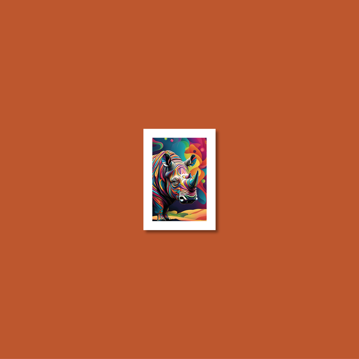 ABSTRACT RHINO **UNFRAMED ART PRINT**