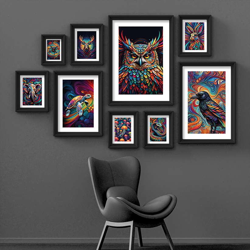 ABSTRACT OWL **UNFRAMED ART PRINT**