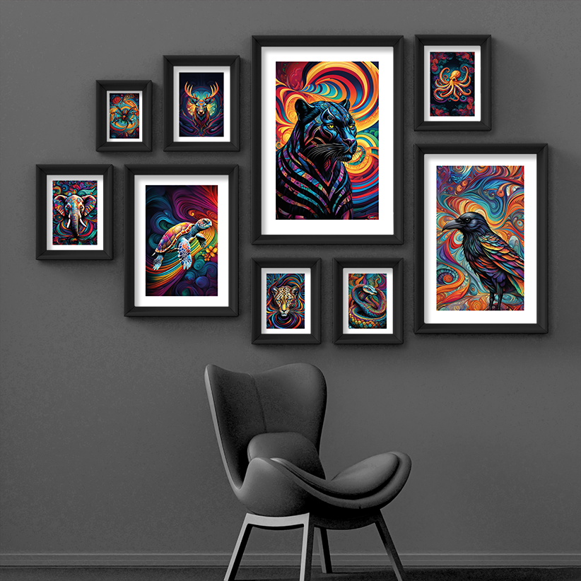 ABSTRACT BLACK PANTHER **UNFRAMED ART PRINT**