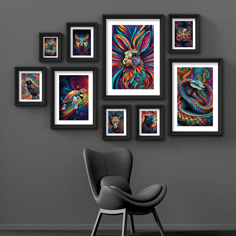 ABSTRACT RABBIT **UNFRAMED ART PRINT**