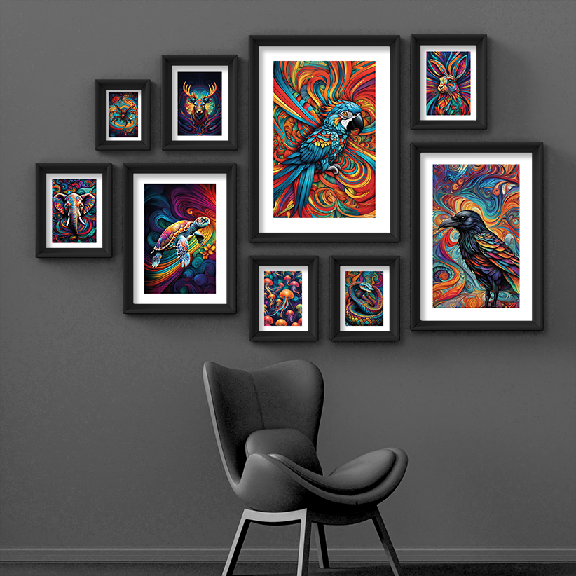 ABSTRACT PARROT **UNFRAMED ART PRINT**