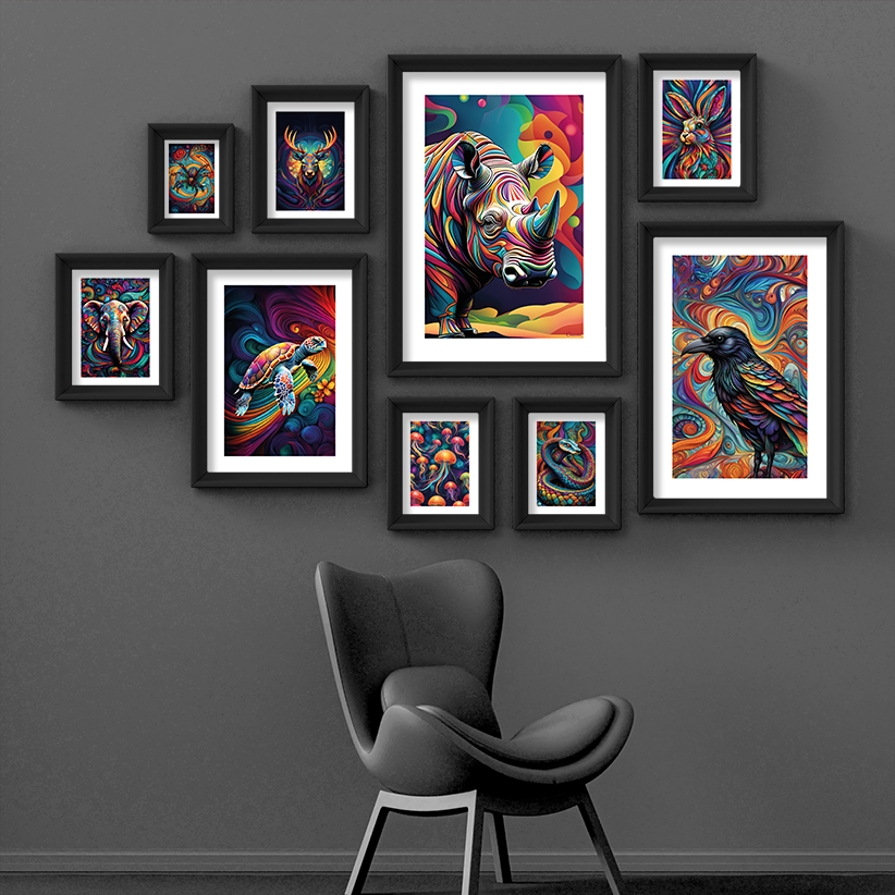 ABSTRACT RHINO **UNFRAMED ART PRINT**