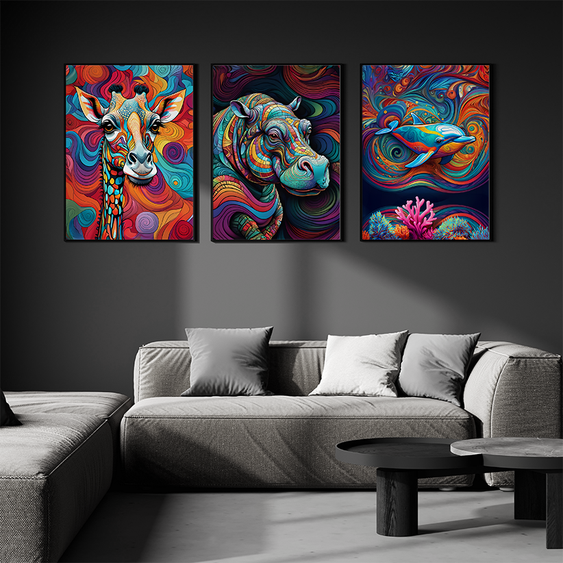 ABSTRACT HIPPO **UNFRAMED ART PRINT**