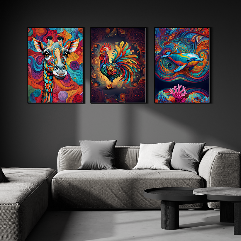 ABSTRACT COCKEREL **UNFRAMED ART PRINT**