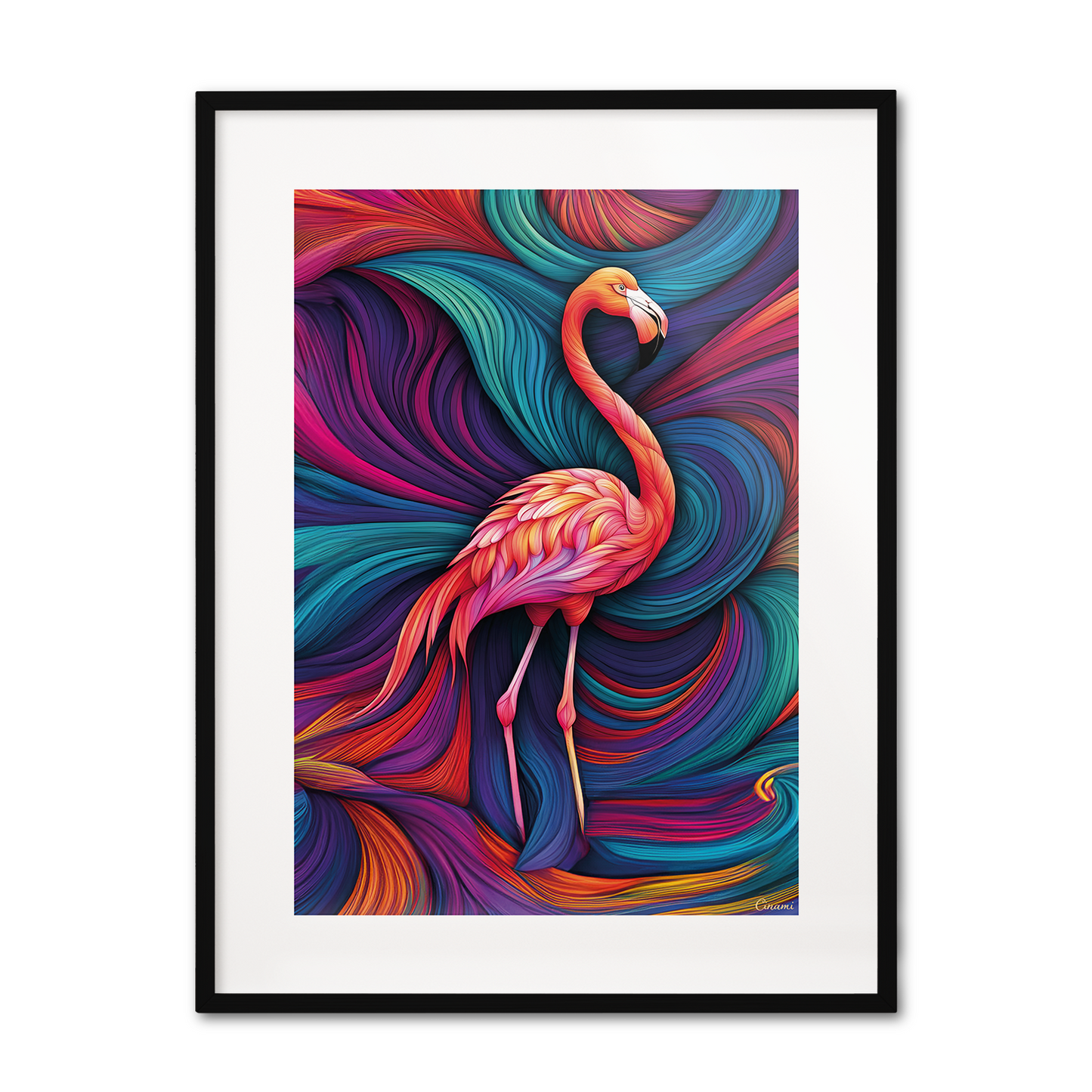 ABSTRACT FLAMINGO **UNFRAMED ART PRINT**