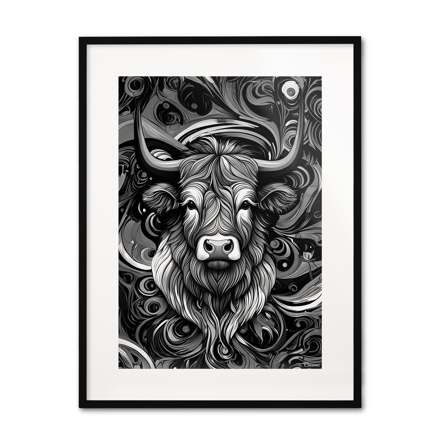 ABSTRACT HIGHLAND CATTLE **UNFRAMED ART PRINT**