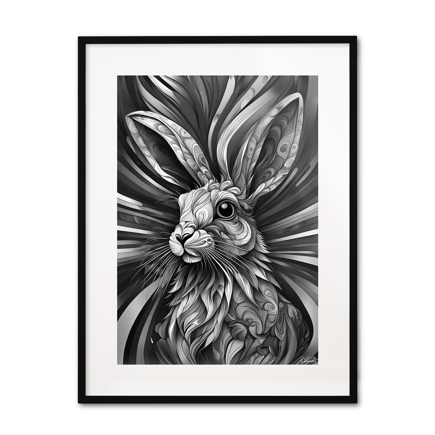 ABSTRACT RABBIT **UNFRAMED ART PRINT**
