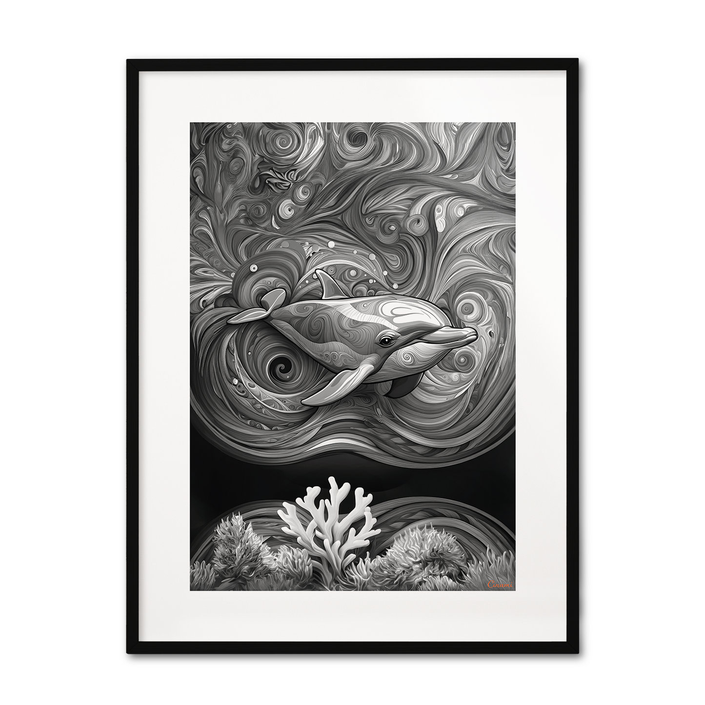 ABSTRACT DOLPHIN **UNFRAMED ART PRINT**