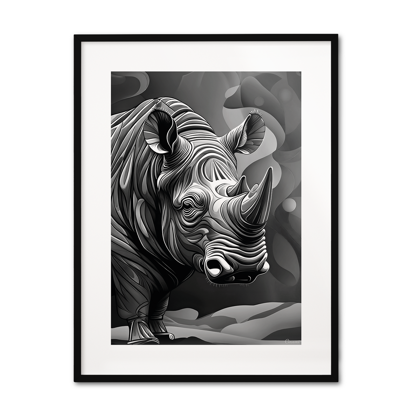 ABSTRACT RHINO **UNFRAMED ART PRINT**