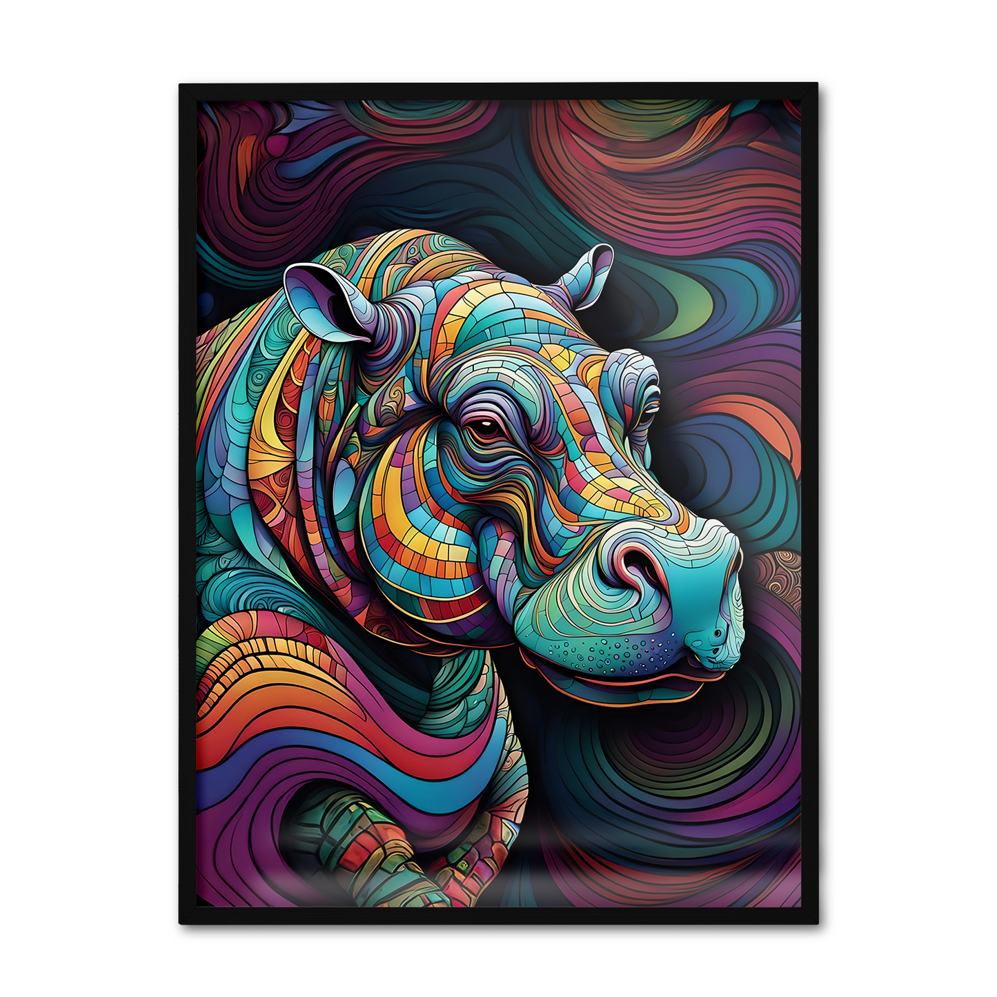 ABSTRACT HIPPO **UNFRAMED ART PRINT**