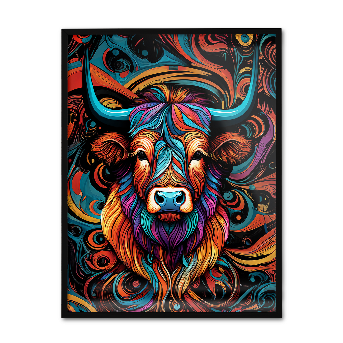ABSTRACT HIGHLAND CATTLE **UNFRAMED ART PRINT**