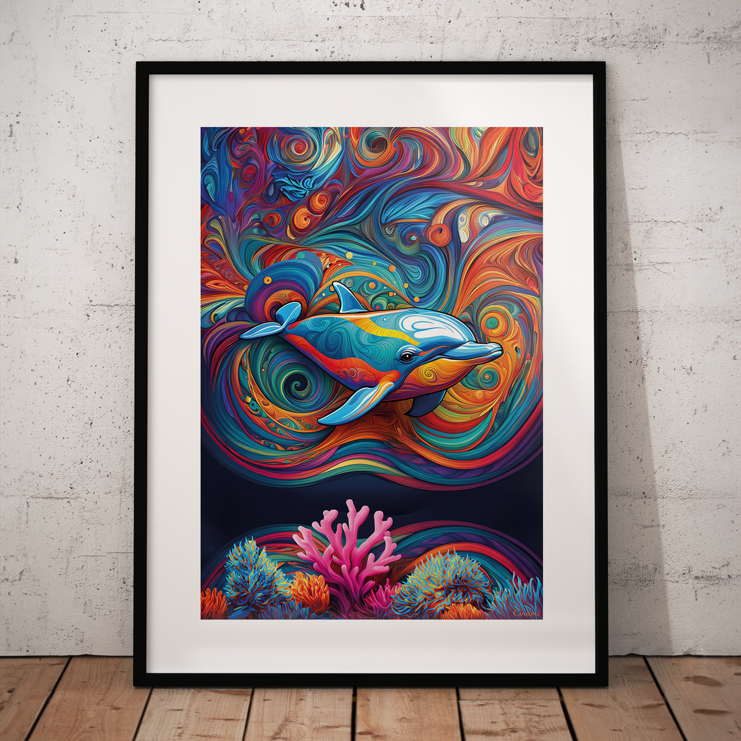 ABSTRACT DOLPHIN **UNFRAMED ART PRINT**