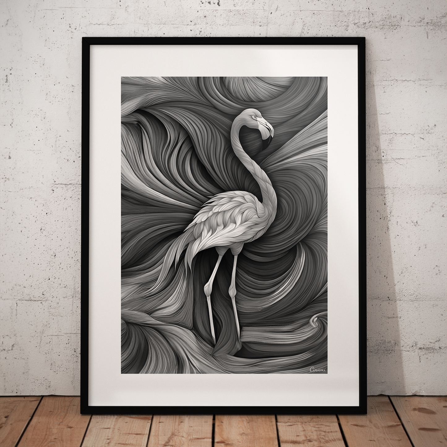 ABSTRACT FLAMINGO **UNFRAMED ART PRINT**