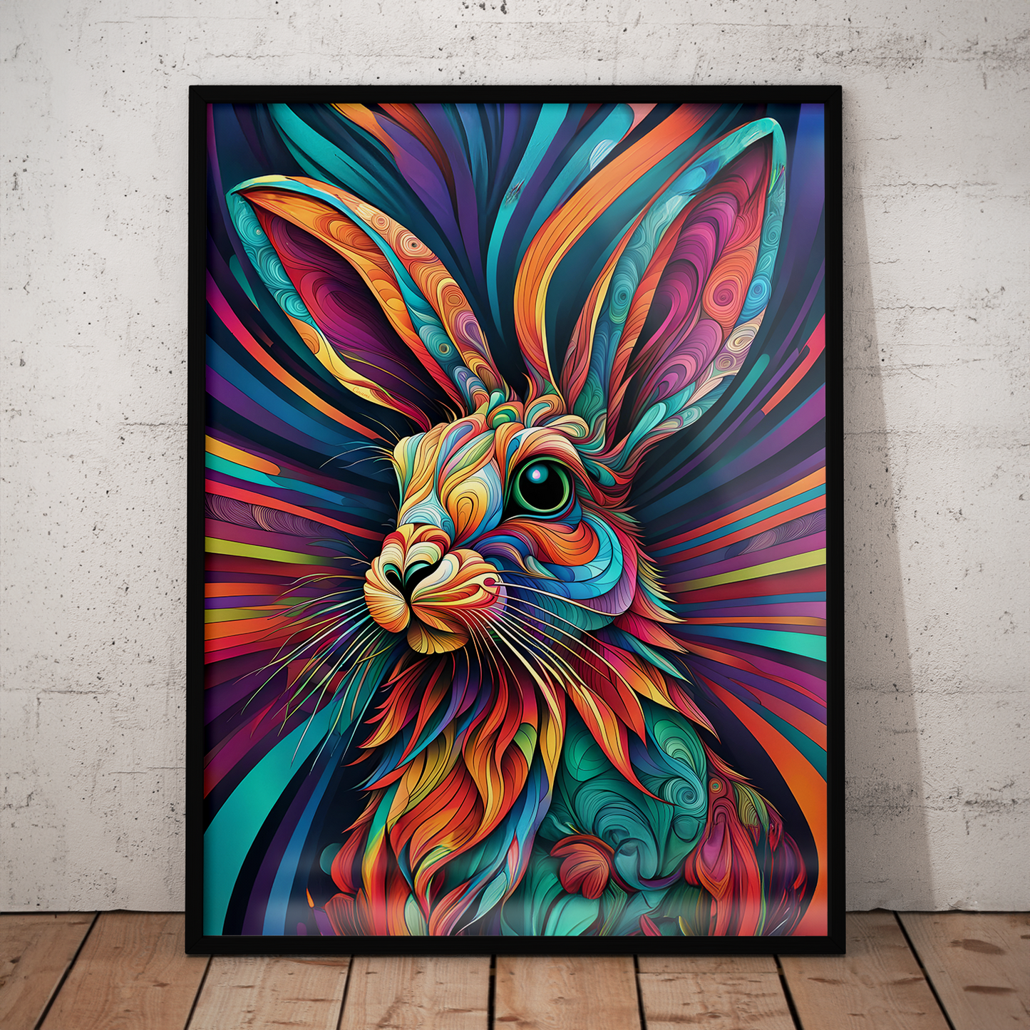 ABSTRACT RABBIT **UNFRAMED ART PRINT**