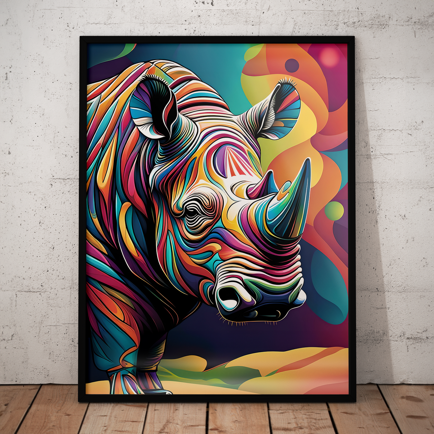 ABSTRACT RHINO **UNFRAMED ART PRINT**