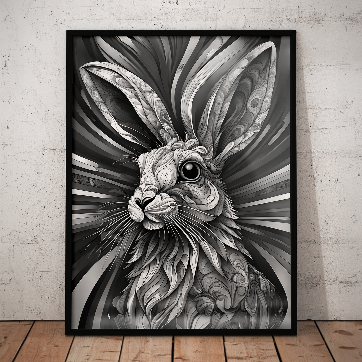 ABSTRACT RABBIT **UNFRAMED ART PRINT**