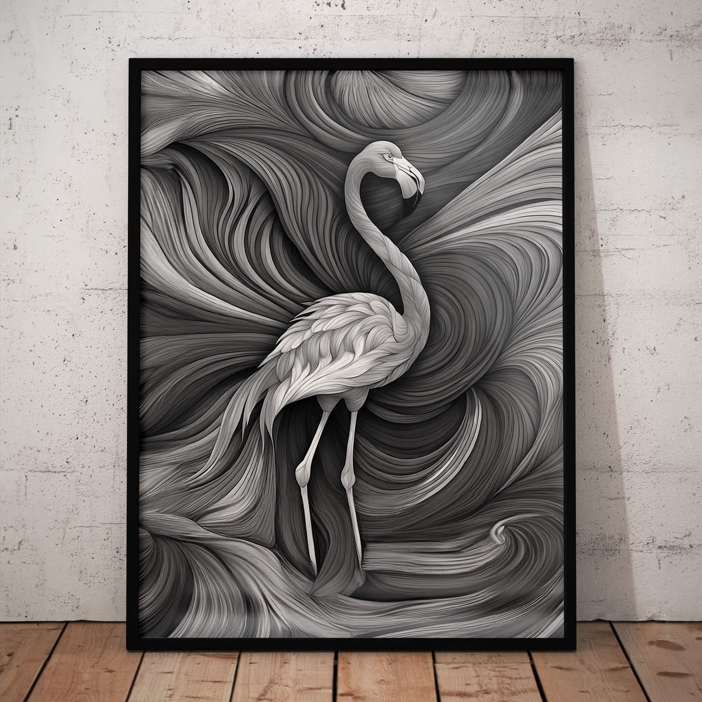 ABSTRACT FLAMINGO **UNFRAMED ART PRINT**