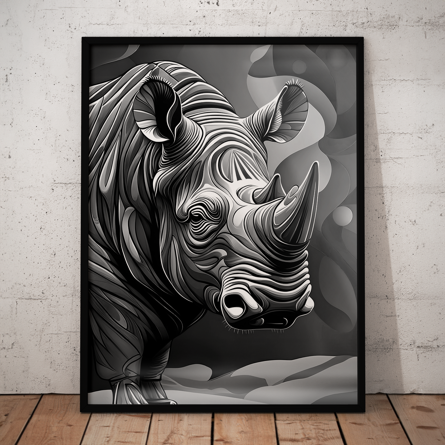 ABSTRACT RHINO **UNFRAMED ART PRINT**