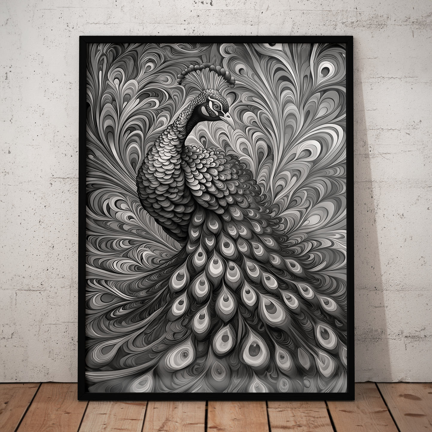 ABSTRACT PEACOCK **UNFRAMED ART PRINT**