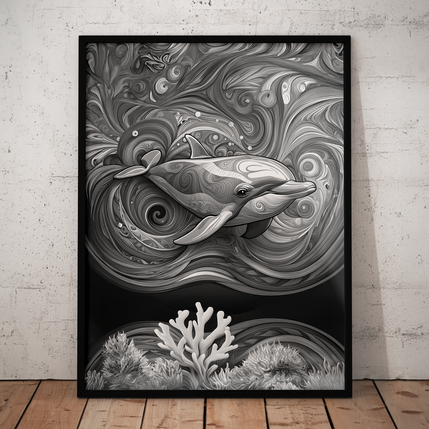 ABSTRACT DOLPHIN **UNFRAMED ART PRINT**