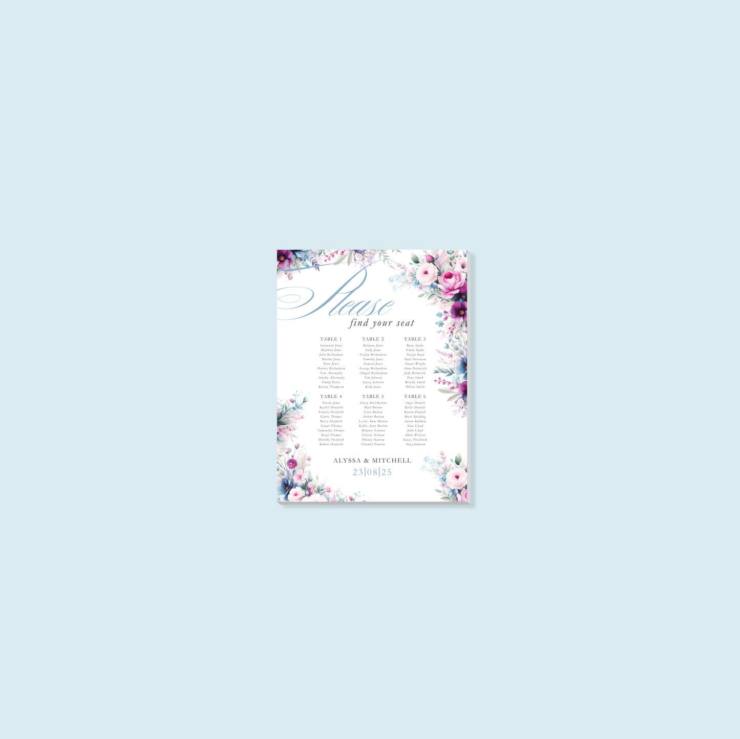 Foam Board Table Plan