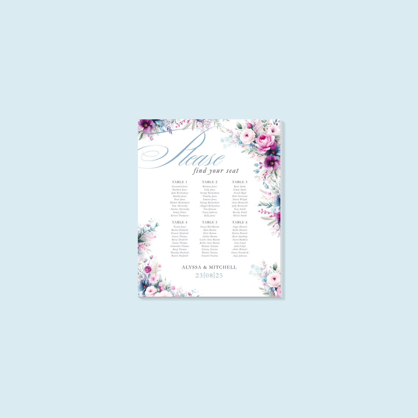 Foam Board Table Plan