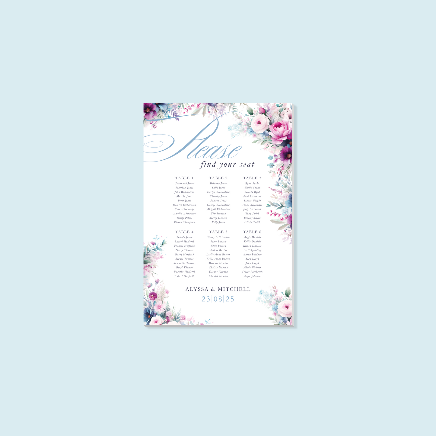 Foam Board Table Plan