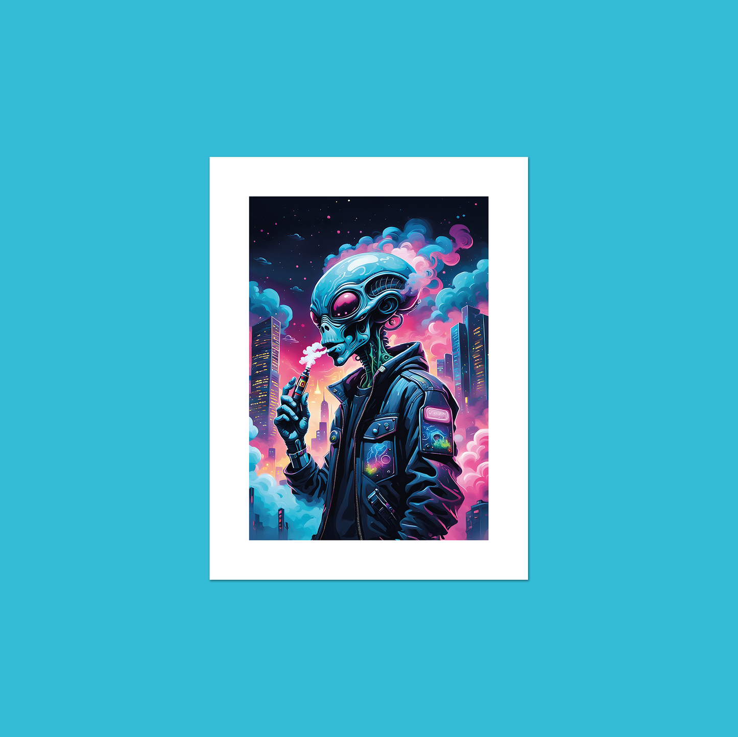 Alien Vaper - Inhale **UNFRAMED ART PRINT**