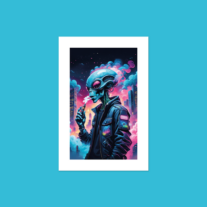 Alien Vaper - Inhale **UNFRAMED ART PRINT**