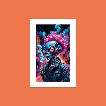 Alien Vaper - Exhale **UNFRAMED ART PRINT**