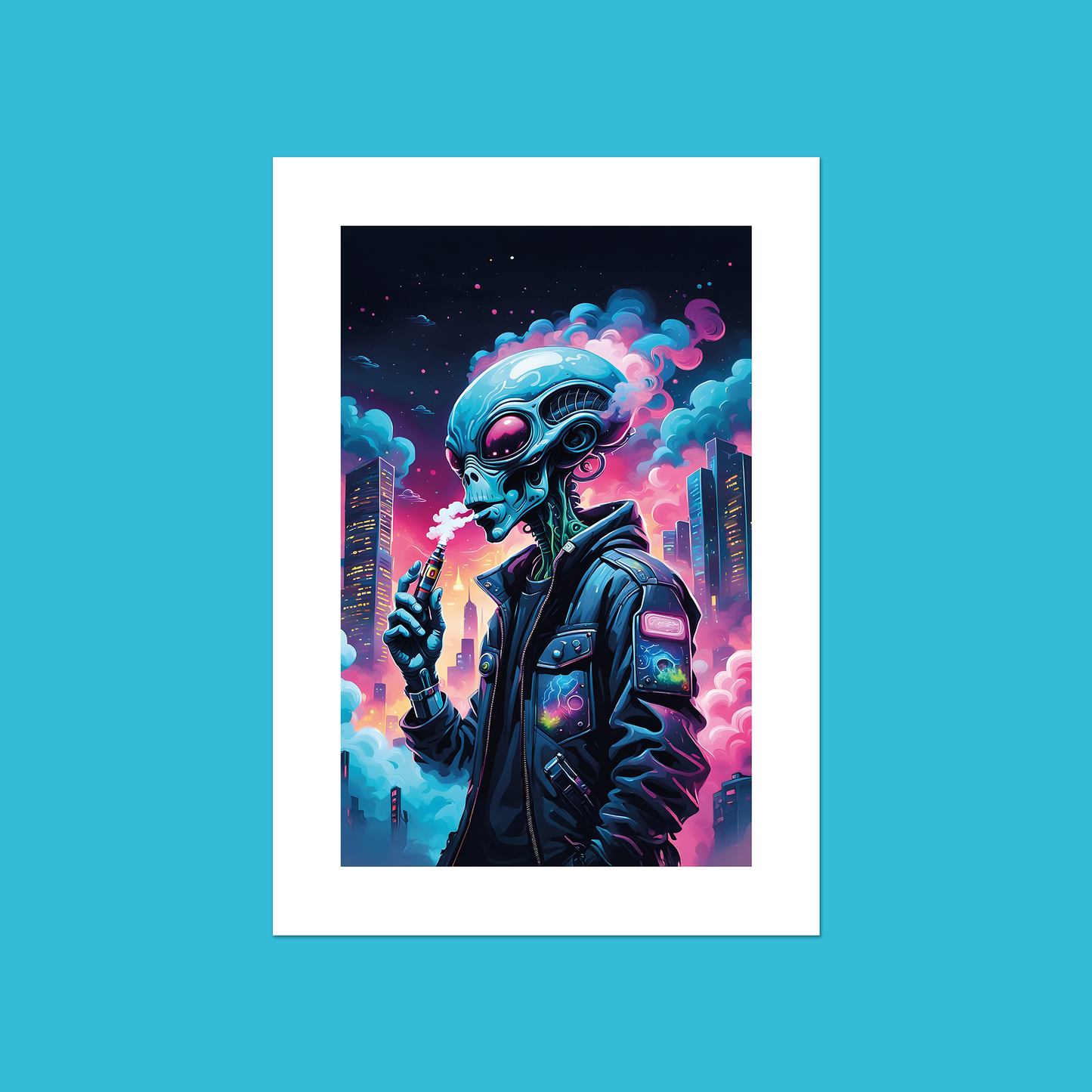 Alien Vaper - Inhale **UNFRAMED ART PRINT**