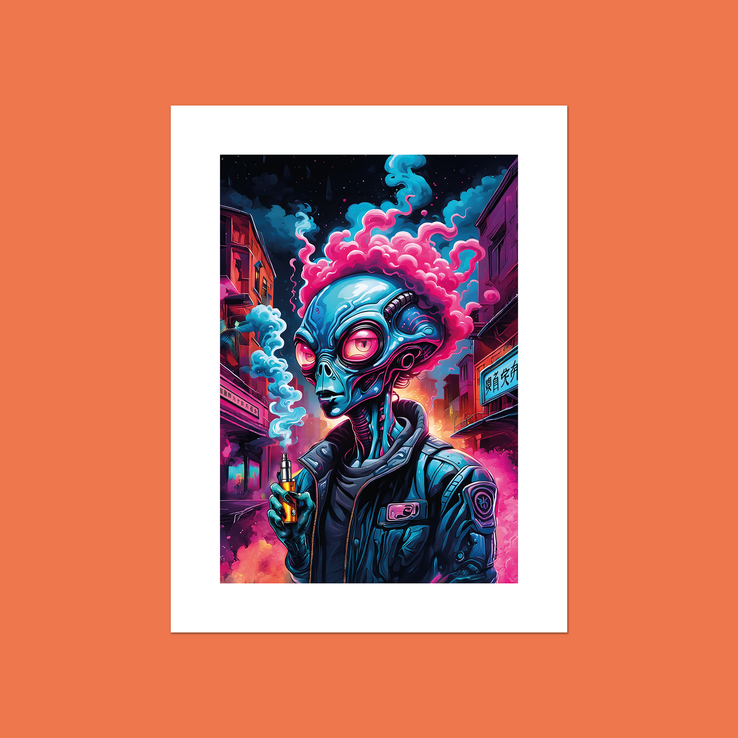 Alien Vaper - Exhale **UNFRAMED ART PRINT**