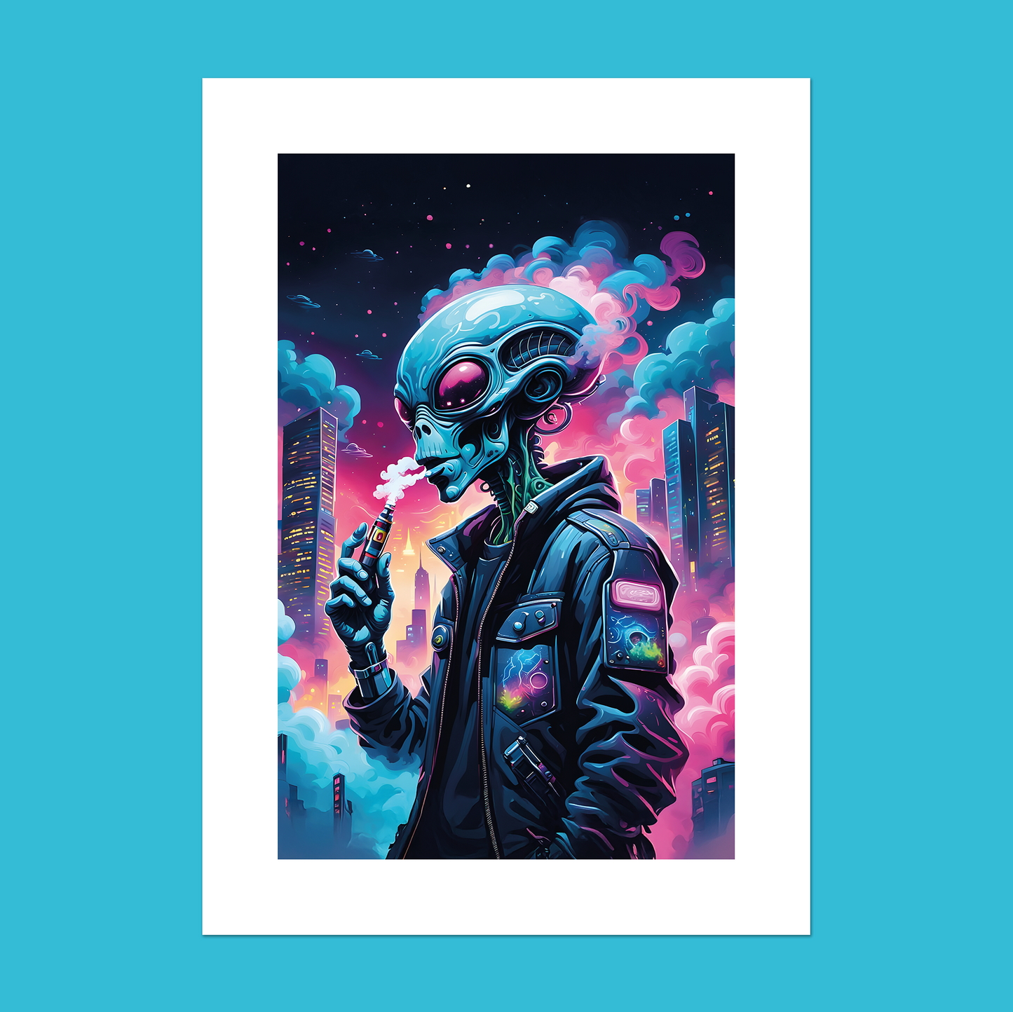 Alien Vaper - Inhale **UNFRAMED ART PRINT**