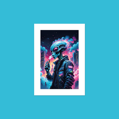 Alien Vaper - Inhale **UNFRAMED ART PRINT**