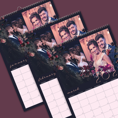 Midnight Florals A3 Vertical Wall Calendar