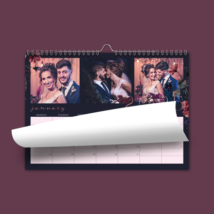 Midnight Florals A4 Horizontal Wall Calendar