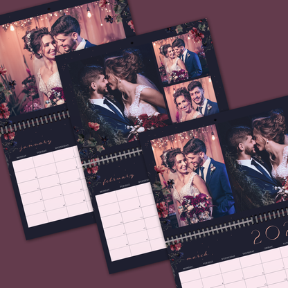 Midnight Florals A4 Horizontal Double Wall Calendar